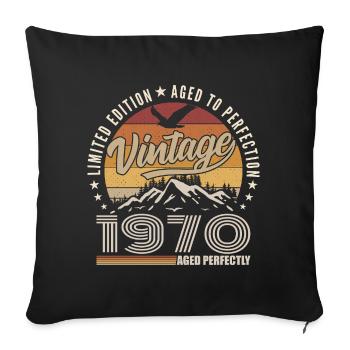 1970 Gift 55th Anniversary 1970 Vintage 1970's - Sofa pillowcase 17,3'' x 17,3'' (45 x 45 cm) - black - Front