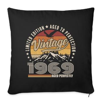 1969 Gift 56th Anniversary 1969 Vintage 1969 - Sofa pillowcase 17,3'' x 17,3'' (45 x 45 cm) - black - Front