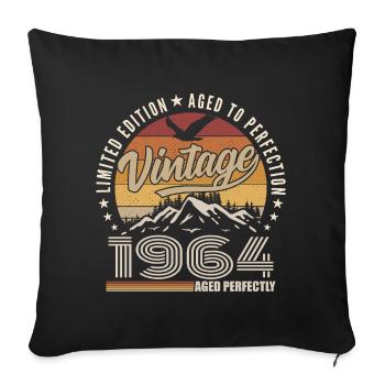 1964 Gift 61st Anniversary 1964 Vintage 1964 - Sofa pillowcase 17,3'' x 17,3'' (45 x 45 cm) - black - Front