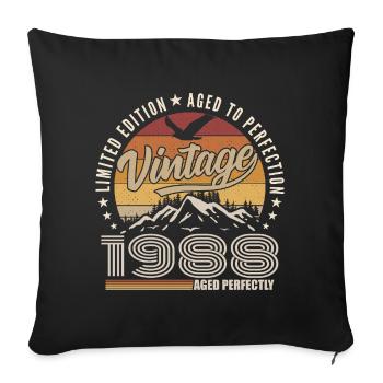1988 Cadeau 37e Anniversaire 1988 Vintage 1988 - Housse de coussin décorative 45 x 45 cm - noir - Devant