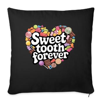 Sweet Tooth Forever Candy Heart Design - Sofa pillowcase 17,3'' x 17,3'' (45 x 45 cm) - black - Front