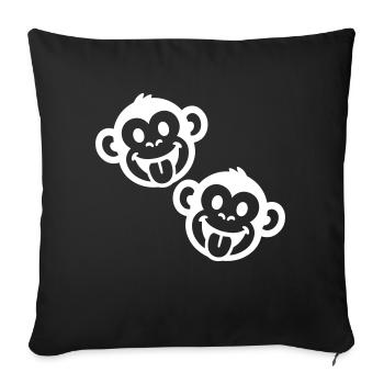 Monkey Party Funny - Sofa pillowcase 17,3'' x 17,3'' (45 x 45 cm) - black - Front