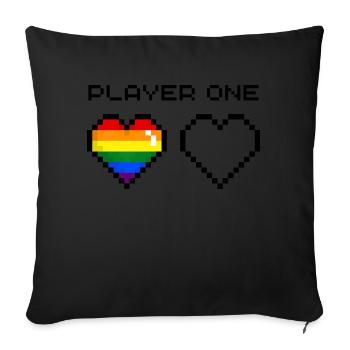 Player One Rainbow - Sofa pillowcase 17,3'' x 17,3'' (45 x 45 cm) - black - Front