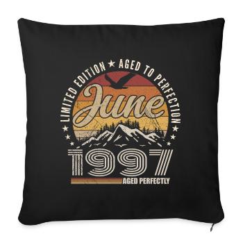 June 1997 28th Anniversary Gift June 1997 Retro - Sofa pillowcase 17,3'' x 17,3'' (45 x 45 cm) - black - Front