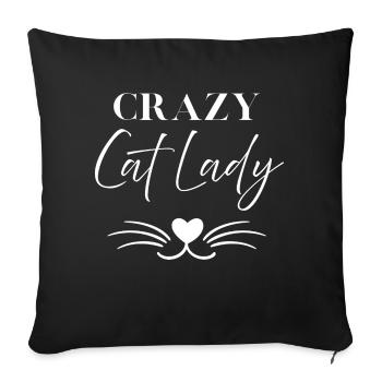 Drôle Crazy Cat Lady chemise pour les amoureux des chats - Housse de coussin décorative 45 x 45 cm - noir - Devant