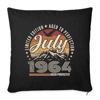 July 1964 61st Anniversary Gift July 1964 - Sofa pillowcase 17,3'' x 17,3'' (45 x 45 cm) - black - Front