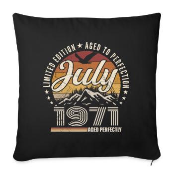 July 1971 54th Anniversary Gift July 1971 - Sofa pillowcase 17,3'' x 17,3'' (45 x 45 cm) - black - Front