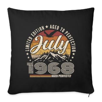 juillet 1968 Cadeau 57e Anniversaire juillet 1968 - Housse de coussin décorative 45 x 45 cm - noir - Devant