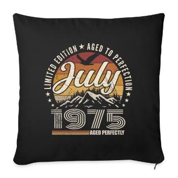 July 1975 50th Anniversary Gift July 1975 - Sofa pillowcase 17,3'' x 17,3'' (45 x 45 cm) - black - Front