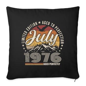 July 1976 49th Anniversary Gift July 1976 - Sofa pillowcase 17,3'' x 17,3'' (45 x 45 cm) - black - Front