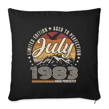 juillet 1983 Cadeau 42e Anniversaire juillet 1983 - Housse de coussin décorative 45 x 45 cm - noir - Devant