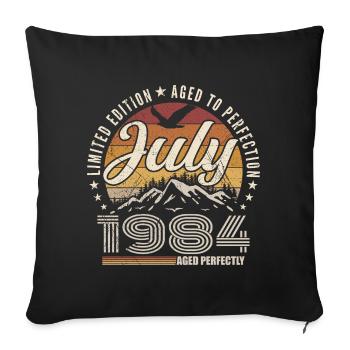 juillet 1984 Cadeau 41e Anniversaire juillet 1984 - Housse de coussin décorative 45 x 45 cm - noir - Devant