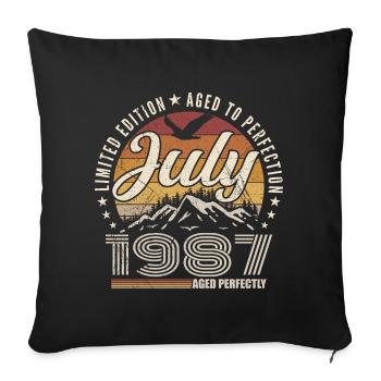 Juli 1987 Geschenk zum 38-jährigen Jubiläum Juli 1987 - Sofakissenbezug 45 x 45 cm - Schwarz - Vorne