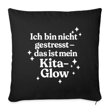 Ich bin nicht gestresst (weiß) - Sofakissenbezug 45 x 45 cm - Schwarz - Vorne