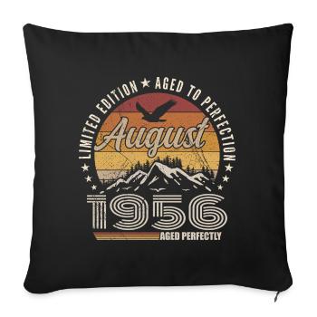 August 1956 Retro Anniversary August 1956 August 1956 - Sofa pillowcase 17,3'' x 17,3'' (45 x 45 cm) - black - Front