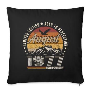 August 1977 Retro Anniversary August 1977 August 1977 - Sofa pillowcase 17,3'' x 17,3'' (45 x 45 cm) - black - Front