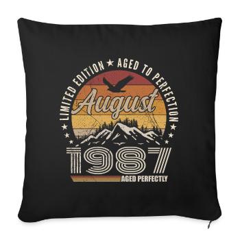 August 1987 Retro Anniversary August 1987 August 1987 - Sofa pillowcase 17,3'' x 17,3'' (45 x 45 cm) - black - Front