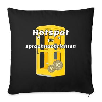 Point d’accès pour les messages vocaux, cabine téléphonique jaune - Housse de coussin décorative 45 x 45 cm - noir - Devant