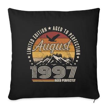 August 1997 Retro Anniversary August 1997 August 1997 - Sofa pillowcase 17,3'' x 17,3'' (45 x 45 cm) - black - Front