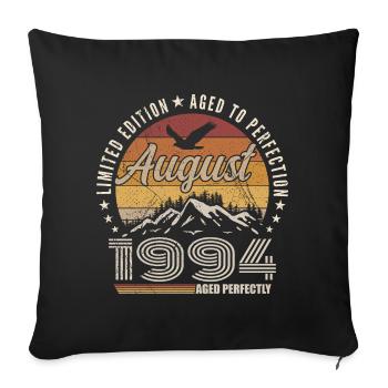 Août 1994 Retro Anniversaire août 1994 August 1994 - Housse de coussin décorative 45 x 45 cm - noir - Devant
