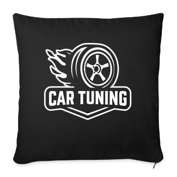 Car Tuning Car Tyres - Sofa pillowcase 17,3'' x 17,3'' (45 x 45 cm) - black - Front