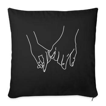 Hands Love - Sofa pillowcase 17,3'' x 17,3'' (45 x 45 cm) - black - Front