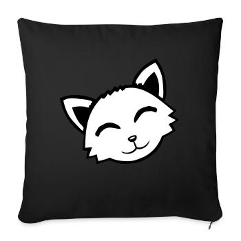Cat Pet Animal Cute Little Kitten Friendly - Sofa pillowcase 17,3'' x 17,3'' (45 x 45 cm) - black - Front