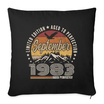 Born in September 1983 - Birthday September 1983 - Sofa pillowcase 17,3'' x 17,3'' (45 x 45 cm) - black - Front