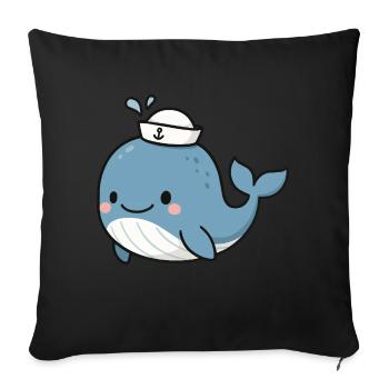 Baby Whale - Sofa pillowcase 17,3'' x 17,3'' (45 x 45 cm) - black - Front