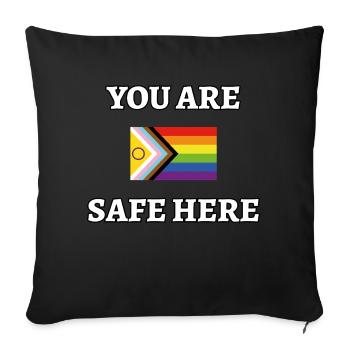 You Are Safe Here LGBT Safe Space Gay Pride Ally - Sofa pillowcase 17,3'' x 17,3'' (45 x 45 cm) - black - Front