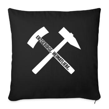 Heimatliebe Erzgebirge - Sofakissenbezug 45 x 45 cm - Schwarz - Vorne
