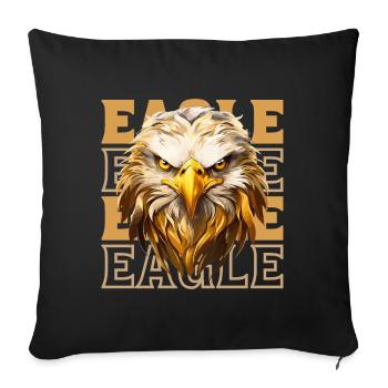 Eagle Head Gold Bird of Prey Bird Animal Nature - Sofa pillowcase 17,3'' x 17,3'' (45 x 45 cm) - black - Front
