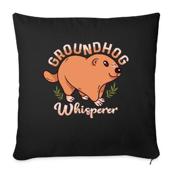 Marmotte Chuchoter Rongeur Animal - Housse de coussin décorative 45 x 45 cm - noir - Devant