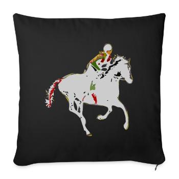 Adventurous equestrian motif - Sofa pillowcase 17,3'' x 17,3'' (45 x 45 cm) - black - Front