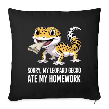 Léopard Gecko Léopard Gecko Reptile Terraristique - Housse de coussin décorative 45 x 45 cm - noir - Devant