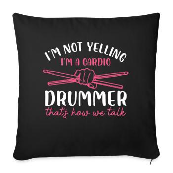 Drummer Cardio Humor Design - Sofa pillowcase 17,3'' x 17,3'' (45 x 45 cm) - black - Front