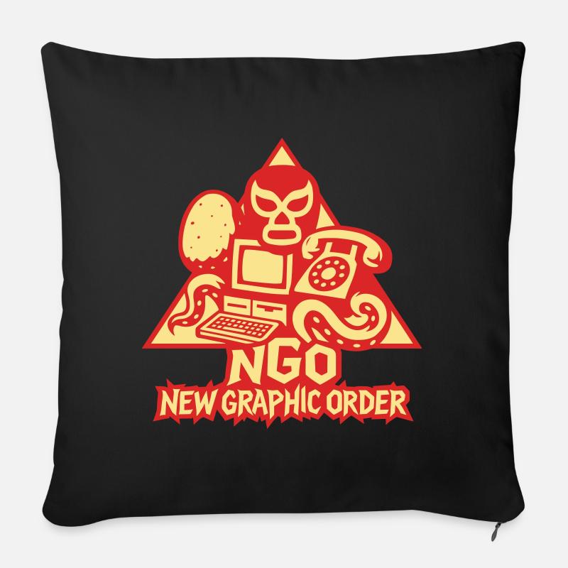 NGO Cult Symbols - Sofakissenbezug 45 x 45 cm - Schwarz