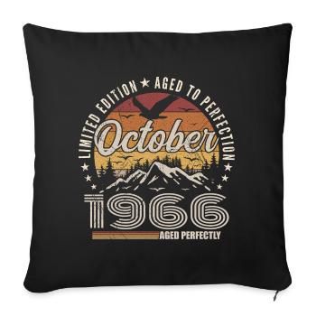 Octobre 1966 Cadeau Anniversaire - Octobre 1966 - Housse de coussin décorative 45 x 45 cm - noir - Devant