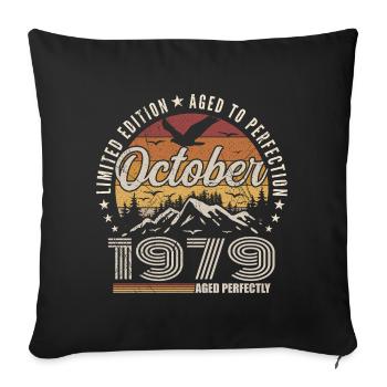 Octobre 1979 Cadeau Anniversaire - Octobre 1979 - Housse de coussin décorative 45 x 45 cm - noir - Devant