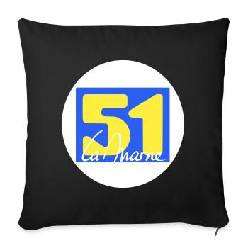 Iconic La Marne logo in bright colors - Sofa pillowcase 17,3'' x 17,3'' (45 x 45 cm) - black - Front