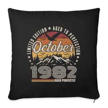 Octobre 1992 Cadeau Anniversaire - Octobre 1992 - Housse de coussin décorative 45 x 45 cm - noir - Devant