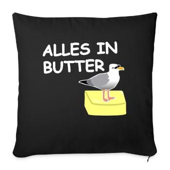 Alles in Butter Möwe - Sofakissenbezug 45 x 45 cm - Schwarz - Vorne