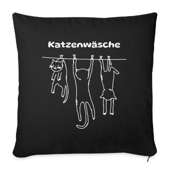 Cat wash cat house cat shirt gift idea - Sofa pillowcase 17,3'' x 17,3'' (45 x 45 cm) - black - Front