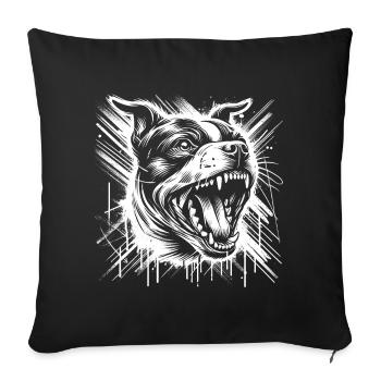 Cooler Staffordshire Bullterrier Graffiti Stil - Sofakissenbezug 45 x 45 cm - Schwarz - Vorne