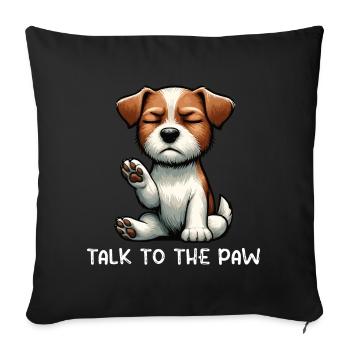 Parler à la Patte Jack Russel terrier Jack russel - Housse de coussin décorative 45 x 45 cm - noir - Devant