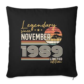 Millésime Novembre 1989 RétroNovembre 1989  - Housse de coussin décorative 45 x 45 cm - noir - Devant