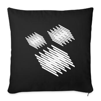 Geometric squares design - Sofa pillowcase 17,3'' x 17,3'' (45 x 45 cm) - black - Front