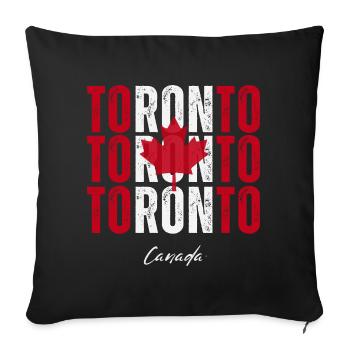 Toronto, Canada, j’adore Toronto - Housse de coussin décorative 45 x 45 cm - noir - Devant