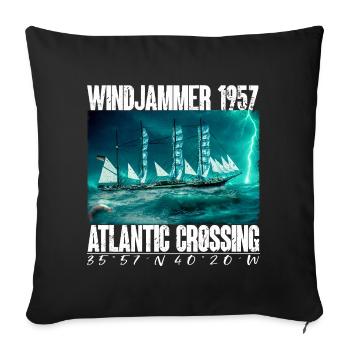 Windjammer 1957 - Traversée de l’Atlantique - Housse de coussin décorative 45 x 45 cm - noir - Devant