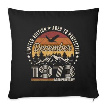 Décembre 1973 Édition Originale Cadeau décembre  - Housse de coussin décorative 45 x 45 cm - noir - Devant